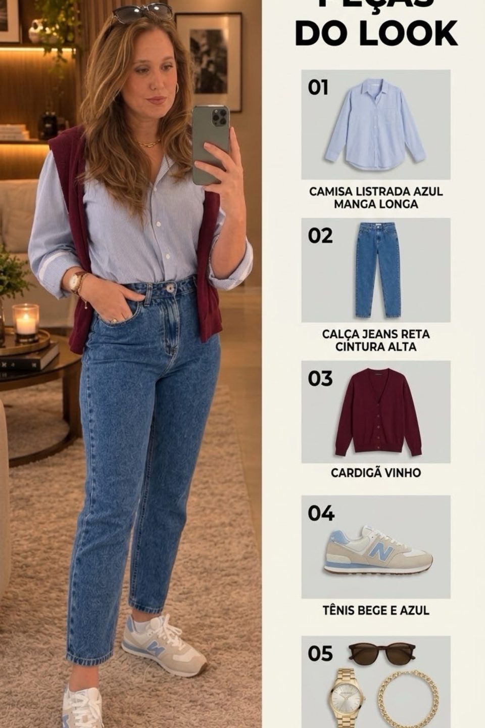 Guarda-roupa pequeno não é limitação, é estratégia. 💙
Essa camisa listrada apareceu em 5 looks e nenhum parece repetido. O segredo é mudar três coisas: a base (short, jeans), os acessórios e a forma de usar (aberta, fechada, para dentro, com as mangas dobradas).
Salva para consultar quando bater a dúvida do "o que eu uso hoje?" ✨
Hashtags: #lookdodia #camisalistrada #guardaroupacapsula #modafeminina #dicasdemoda #estiloeconomico #looksversateis